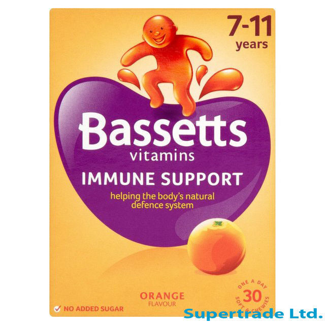 Bassetts Multivitamins Immune Support Orange Flavour 7-11 Years 30 Soft Chewies