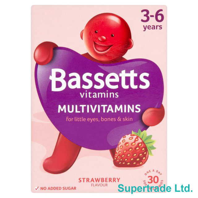 Bassetts New Soft & Chewy Multivitamins Strawberry Flavour 3-6 Years - 30 Pack