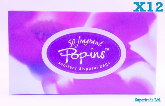 Pop-ins Robinson POP INS Sanpro Fragrant Sanitary Disposal 50 Bags Per Pack x 12