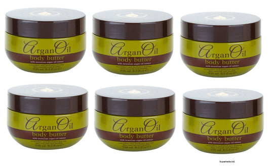 Argan Oil Body Butter Moroccan Argan Oil Extract Nourishing Hydrating 250ml X 6