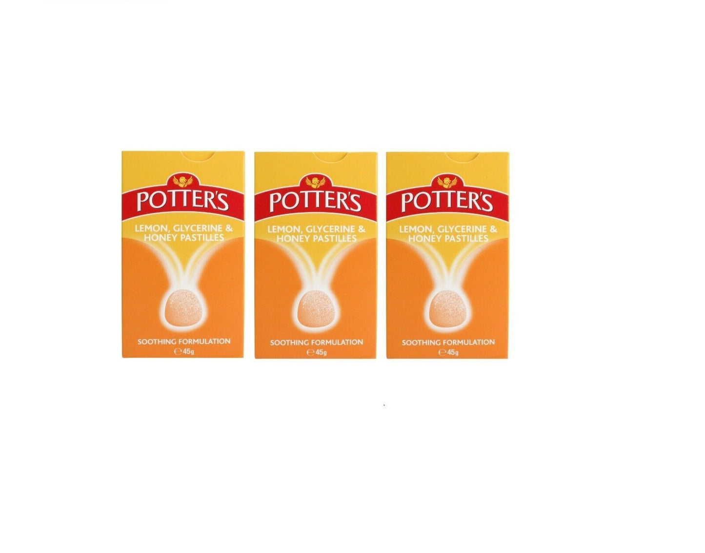 Potter's Potters Lemon Glycerine Honey Pastilles Soothing Formulation - 45g X 3