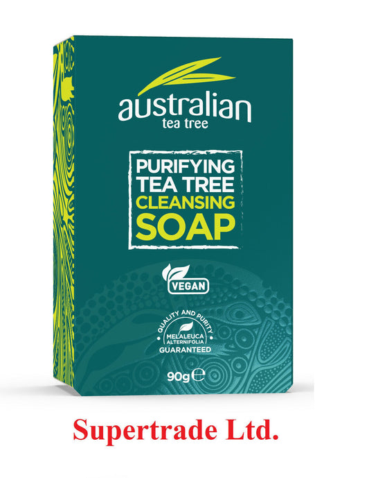 Australian Tea Tree Purifying Anti Bacterial Cleansing Soap Bar - 90g X 3