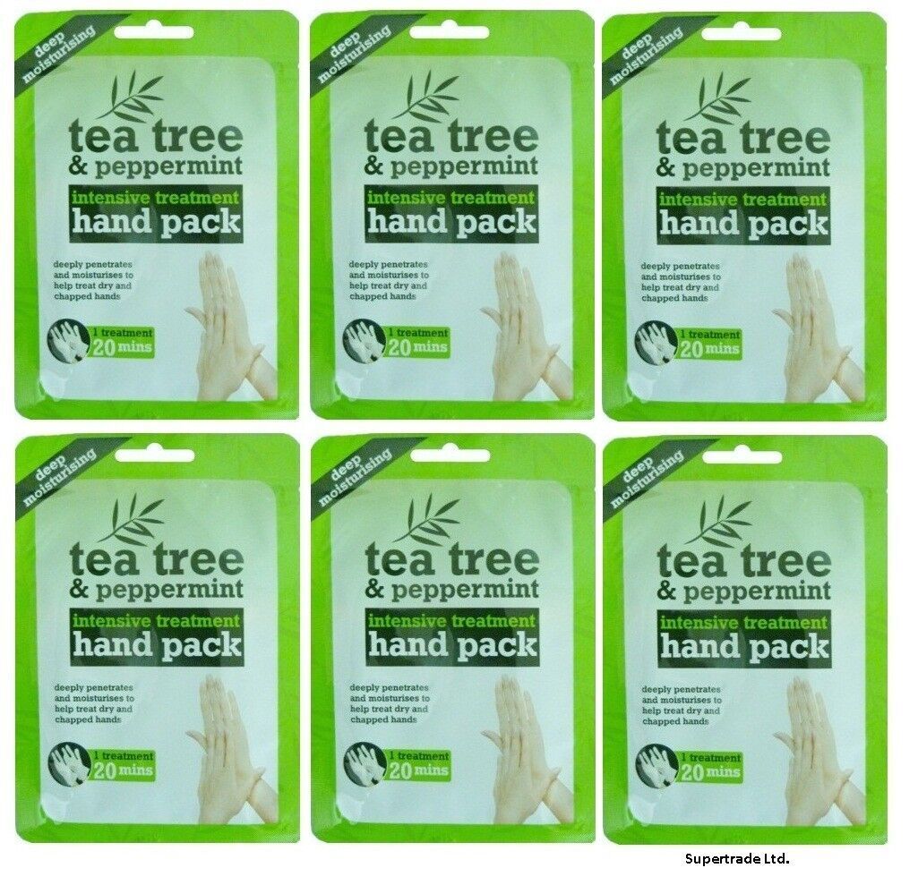 Tea Tree & Peppermint Deep Moisturising Hand Pack To Repair Dry Chopped Hand X 6