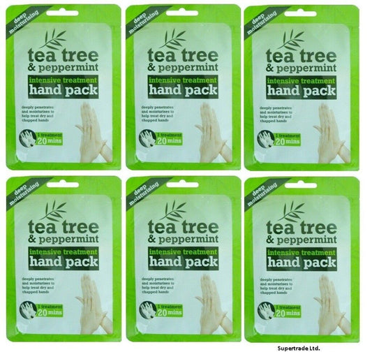 Tea Tree & Peppermint Deep Moisturising Hand Pack To Repair Dry Chopped Hand X 6