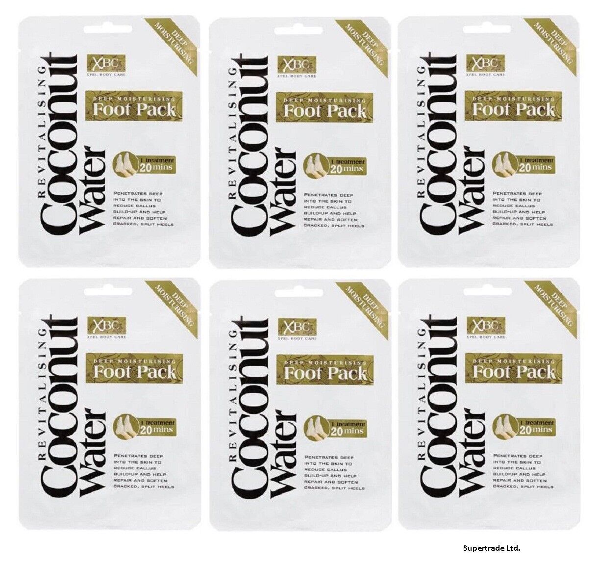 Revitalising Coconut Water Deep Moisturising Foot Pack To Soften Cracked Heel X6