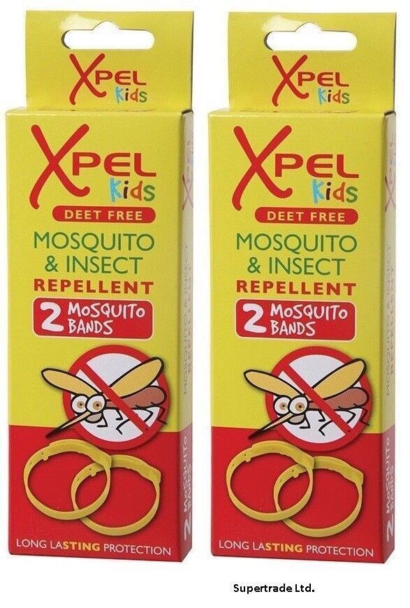 XPEL Kids Mosquito & Insect Bug Repellent Wrist Bands Protection Bracelet X 2