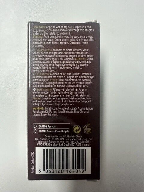 Argon Oil Hair Treatment With Moroccan Argon Oil Smooth & Shiny Hair 50ml X 2