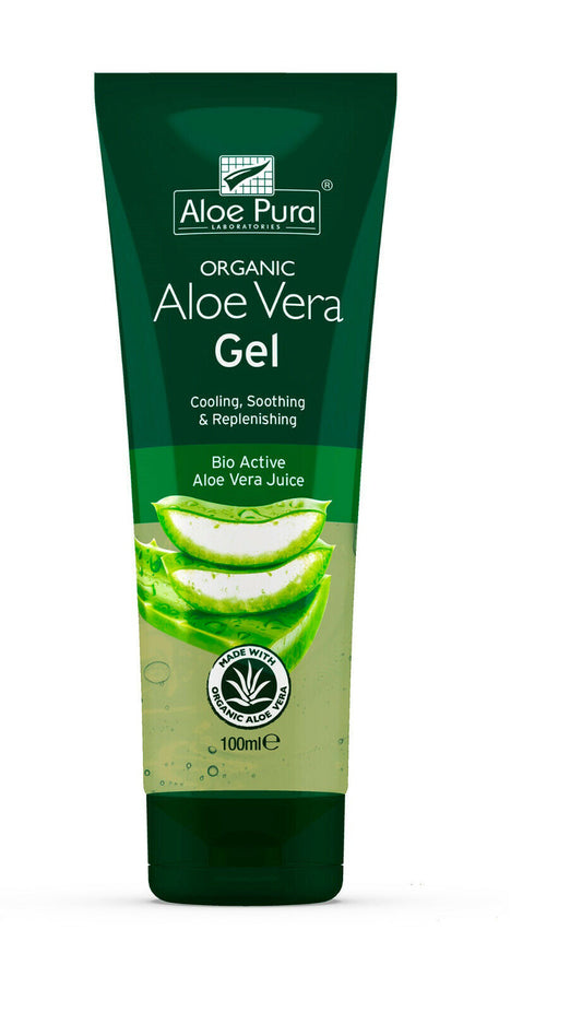 Aloe Pura Organic Aloe Vera Gel Cooling & Moisturising Aloe Vera Gel 100ml X 12