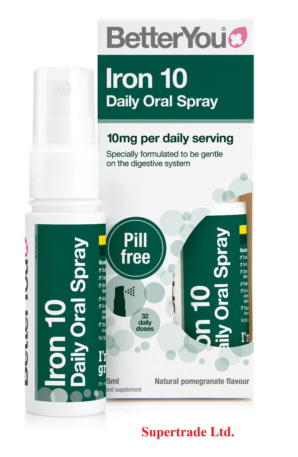 BetterYou Iron 10 Daily Oral Spray Natural Pomegranate Flavour - 25ml