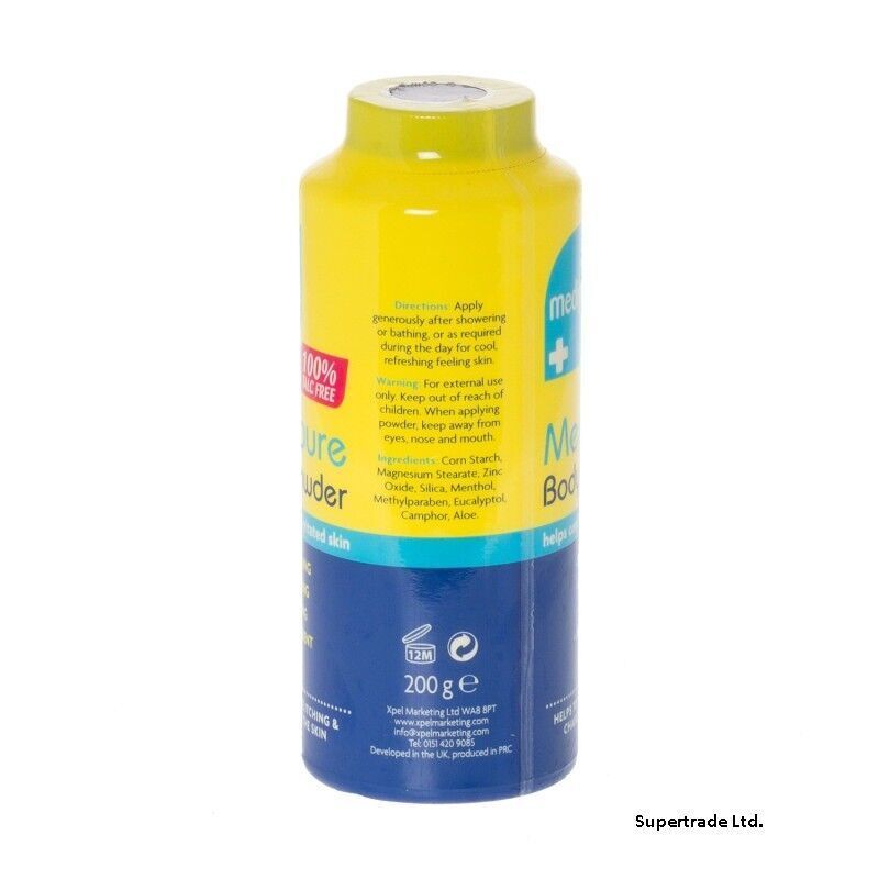 Medipure Medicated Body Powder Soothing Cooling Relieve Itching Chaffing - 200g