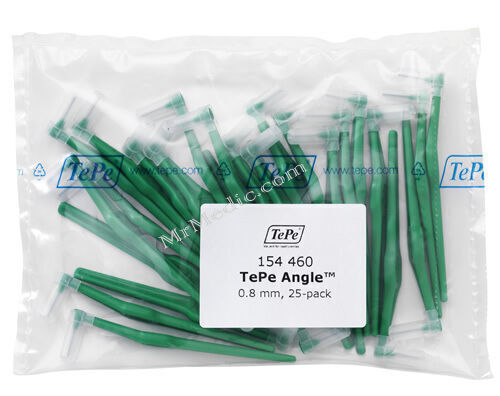 TePe Angle Green 0.8mm Interdental Brush - Pack of 25 Brushes