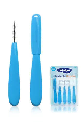 Wisdom Interdental Toothbrushes - Blue 0.6mm X-Fine - 5 Brushes X 3