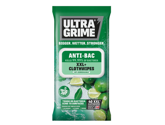 UltraGrime LIFE Anti-Bac XXL+ Clothwipes 40 pack X 6