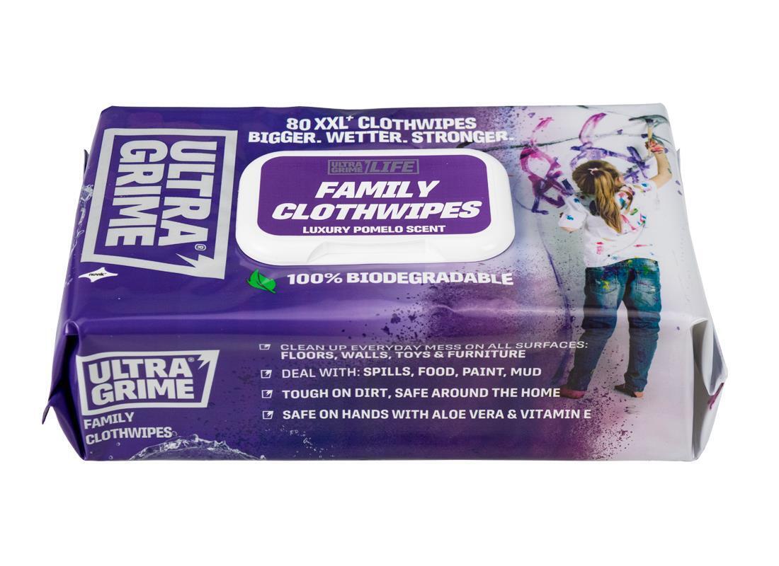 UltraGrime LIFE Family XXL+ Clothwipes 80 Pack X 2