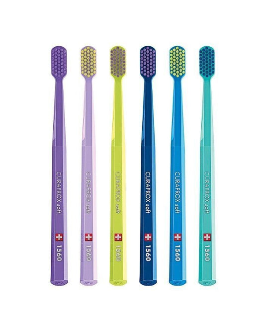 Curaprox 1560 Soft Toothbrush (Pack of 1), Random colors