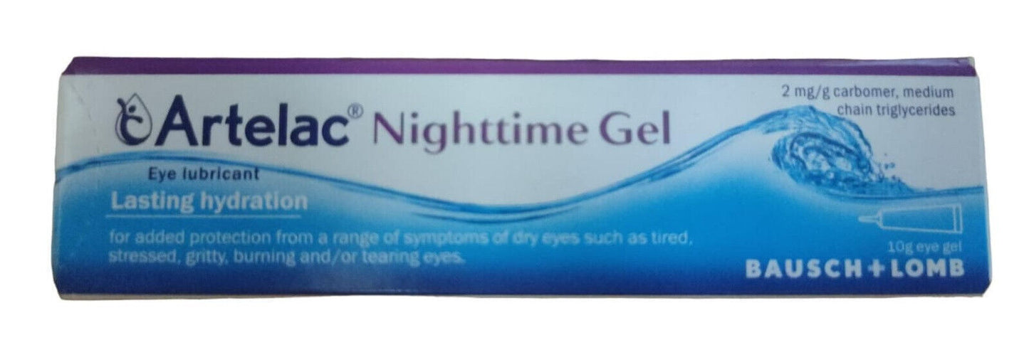 Artelac Nighttime Gel Eye Lubricant Dryness Moisturising Protective - 10g X 2