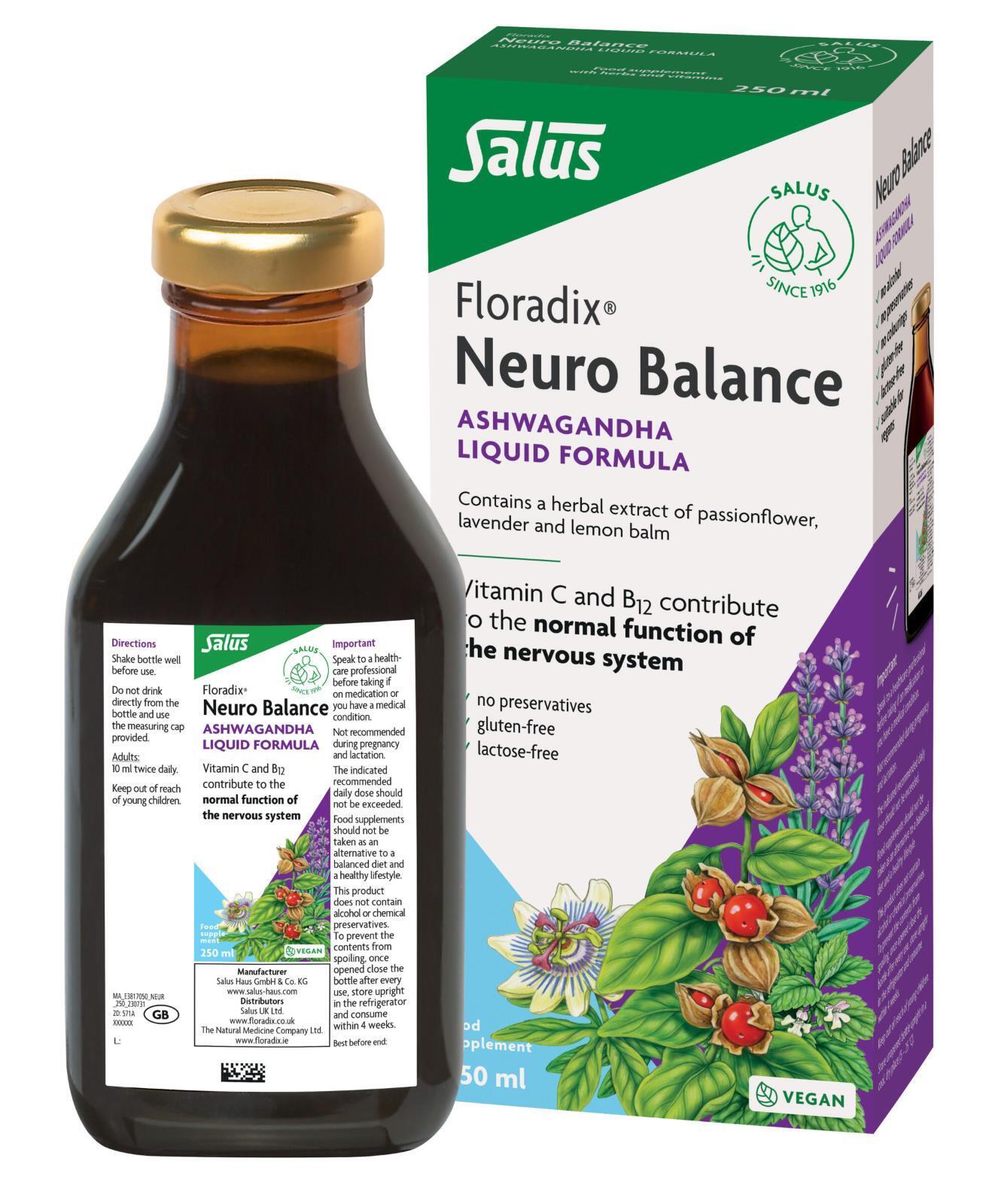 Floradix Neuro Balance with Ashwagandha Liquid Formula For Nervous System 250ml
