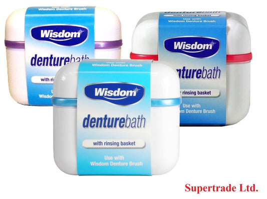 Wisdom Denture BATH Case Container Box Rinsing Basket For Cleaning Storage X 2