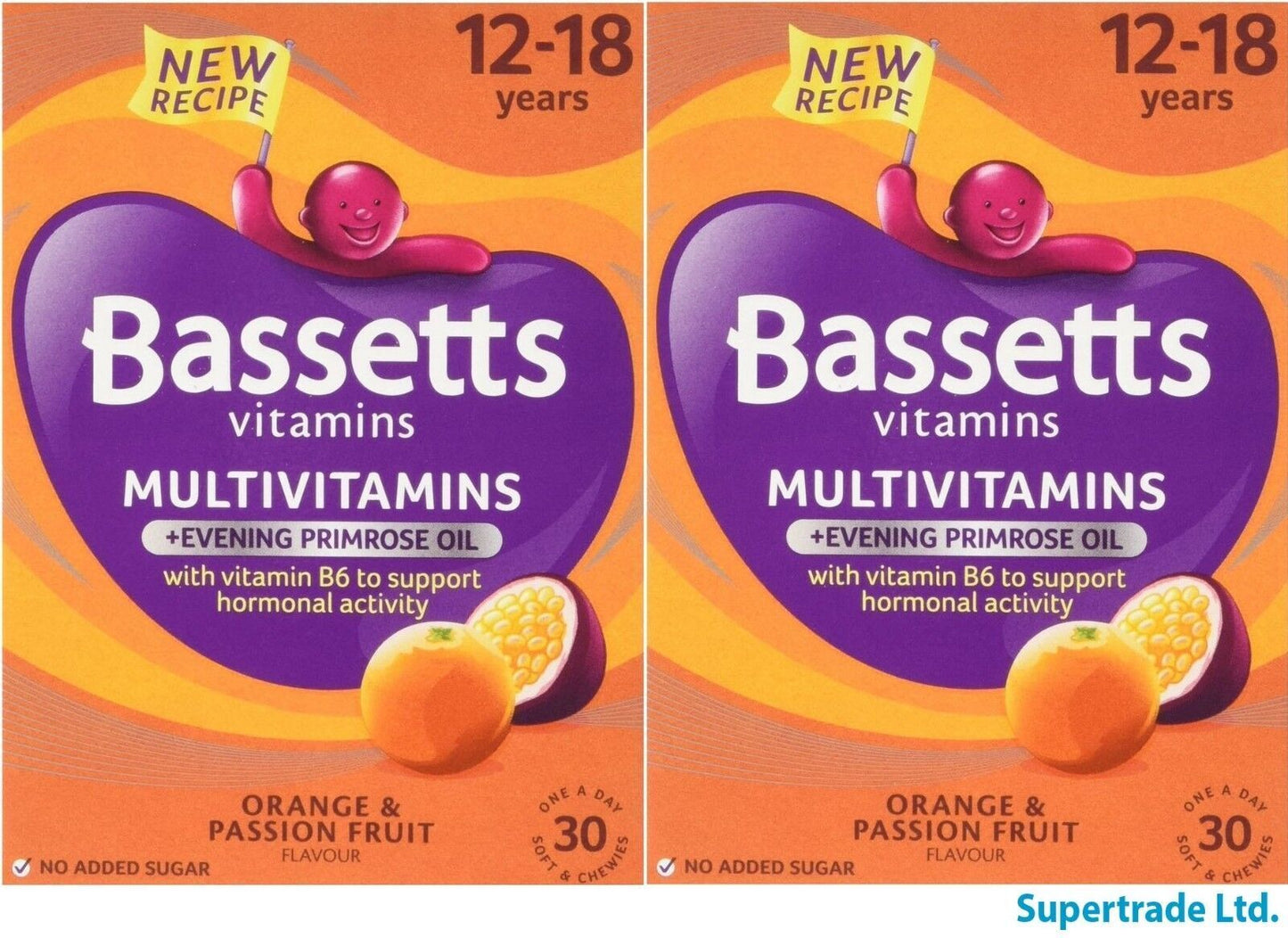 Bassetts Multivitamin Evening Primrose Oil 12-18 Years - Orange Passion 30's X 2