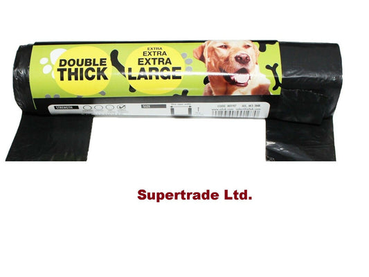 Tidyz XXX Large Strong Doggy Waste Poo Bags With Tie Handle - 50 Bags