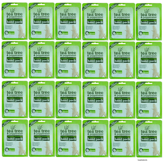 Tea Tree & Peppermint Deep Moisturising Hand Pack To Repair Dry Chopped Hand X24