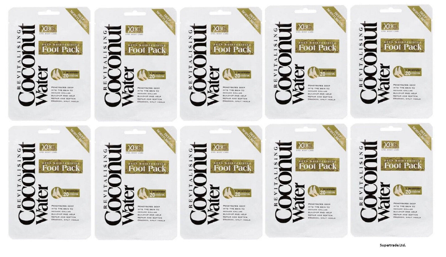 Revitalising Coconut Water Deep Moisturising Foot Pack  Soften Cracked Heel X 10