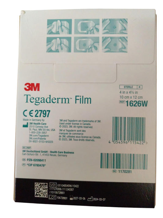 3M Tegaderm Film Dressings 10cm x 12cm Burns/Tattoo/Wounds 1626W - Various Packs