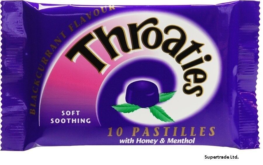 Throaties Blackcurrant Pastilles With Honey & Menthol For Soft Throaty Soothe