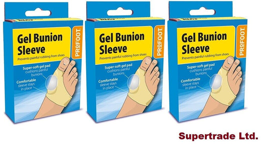 Profoot Soft Gel Bunion Sleeve Cushions Pad Prevent Rubbing From Shoes  X 3