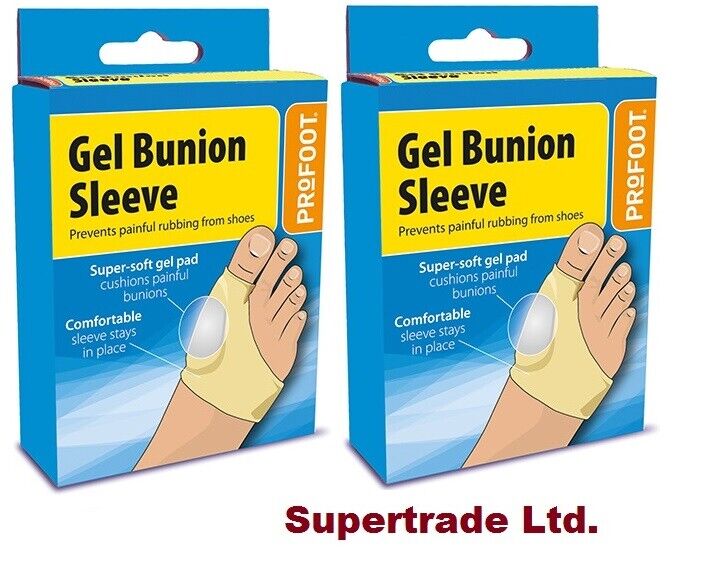 Profoot Soft Gel Bunion Sleeve Soft Cushions Pad Prevent Rubbing From Shoes  X 2