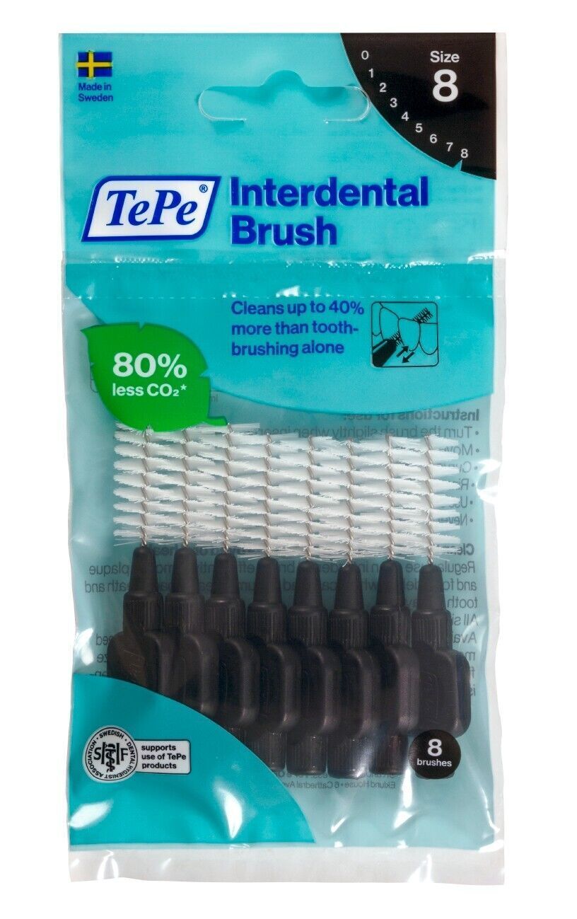 Tepe Interdental Brush -Black 1.5 mm (8 Pieces/ Packet) X 3 Pack