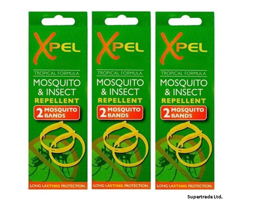 Adult Xpel Tropical Formula Mosquito & Insect Repellent Bands (DEET FREE) X 3