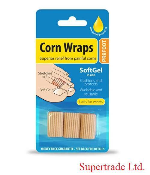 Profoot Corn Wraps Soft Gel Inside Cushions Protects Painful Corns  3 Wraps X 12
