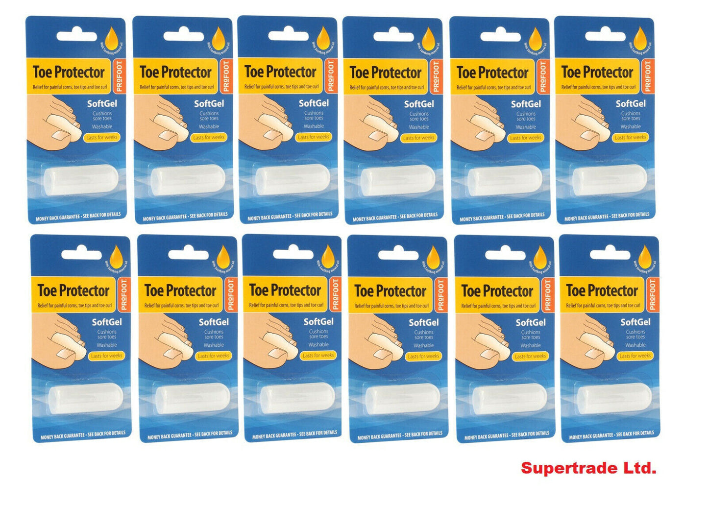 Profoot SoftGel Toe & Finger Protector Corn Toe Tips/Curl One Size Fits All X 12