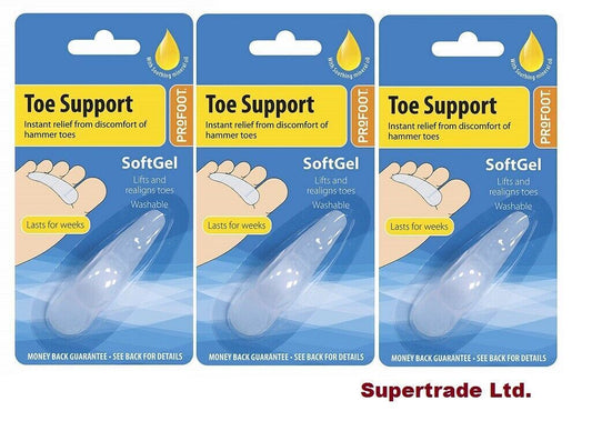 Profoot Soft Gel Toe Support Hammer Toes Clawed Relief & Reduce Corn Pain X 3