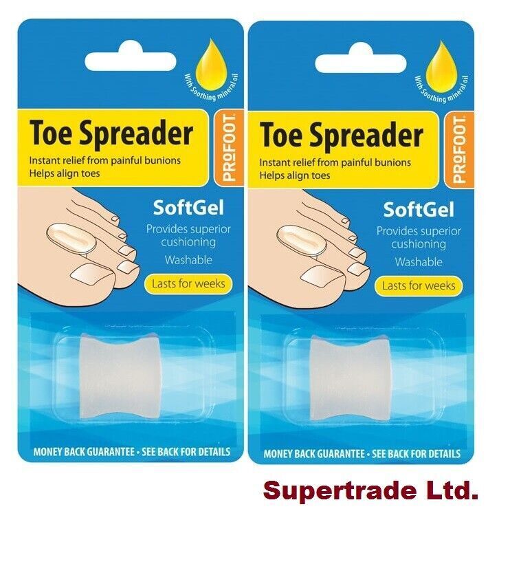 Profoot Soft Gel Toe Spreader Align Toes And Bunion Pain Soften Prevent Corns X2