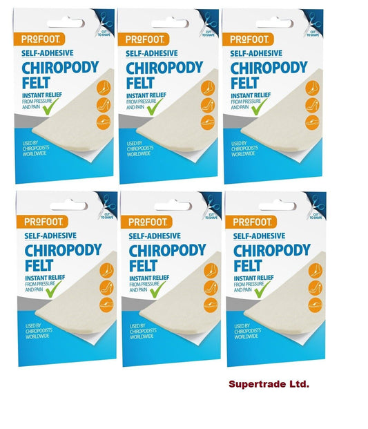 Profoot Chiropody Felt,Instant Pressure & Pain Relief 6 Packs
