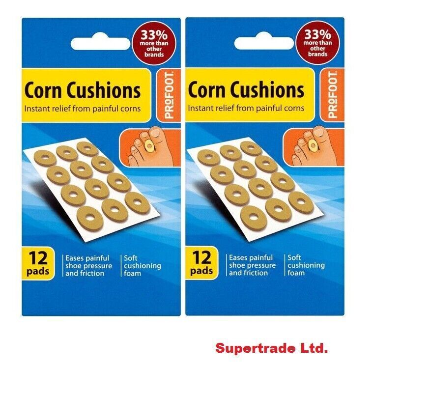 ProFoot Corn Cushions 12 Pads Instant Relief Shoe Pressure Painful Corns X 2