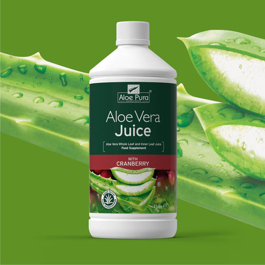 Aloe Pura Aloe Vera Juice BioActive Maximum Max Strength Cranberry - 1 Litre