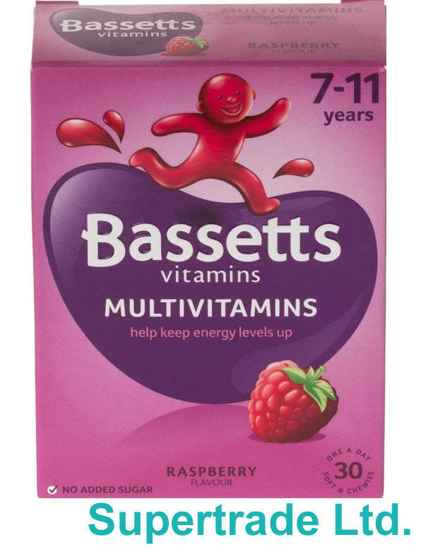 Bassetts Vitamins Multivitamins Raspberry Flavour 7-11 Years - 30 Chewis X 3