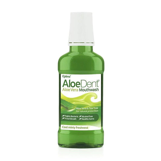 AloeDent Aloe Vera Cool Minty Freshness Mouthwash Fluoride Free - 250ml X4