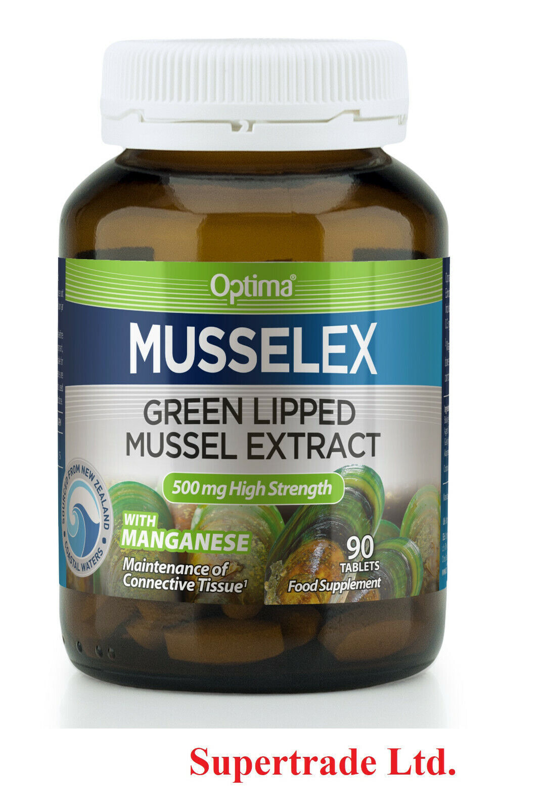Optima Musselex Green Lipped Mussel Extract 500mg Musselflex - 90 Tablets