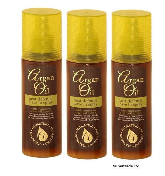 Argan Oil Heat Defence Leave In Spray With Moroccan Argan Oil Extract 150ml X 3