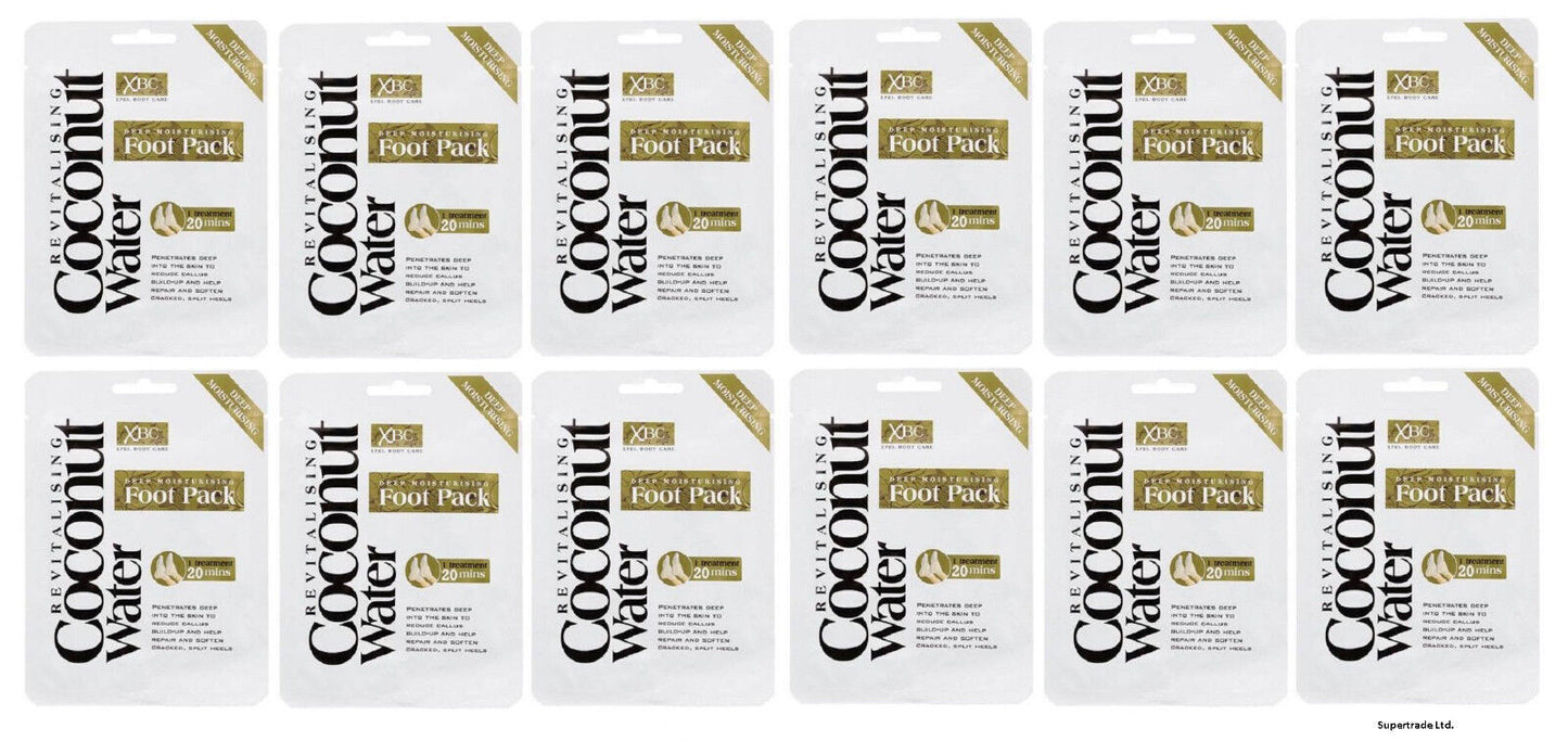 Revitalising Coconut Water Deep Moisturising Foot Pack  Soften Cracked Heel X 12