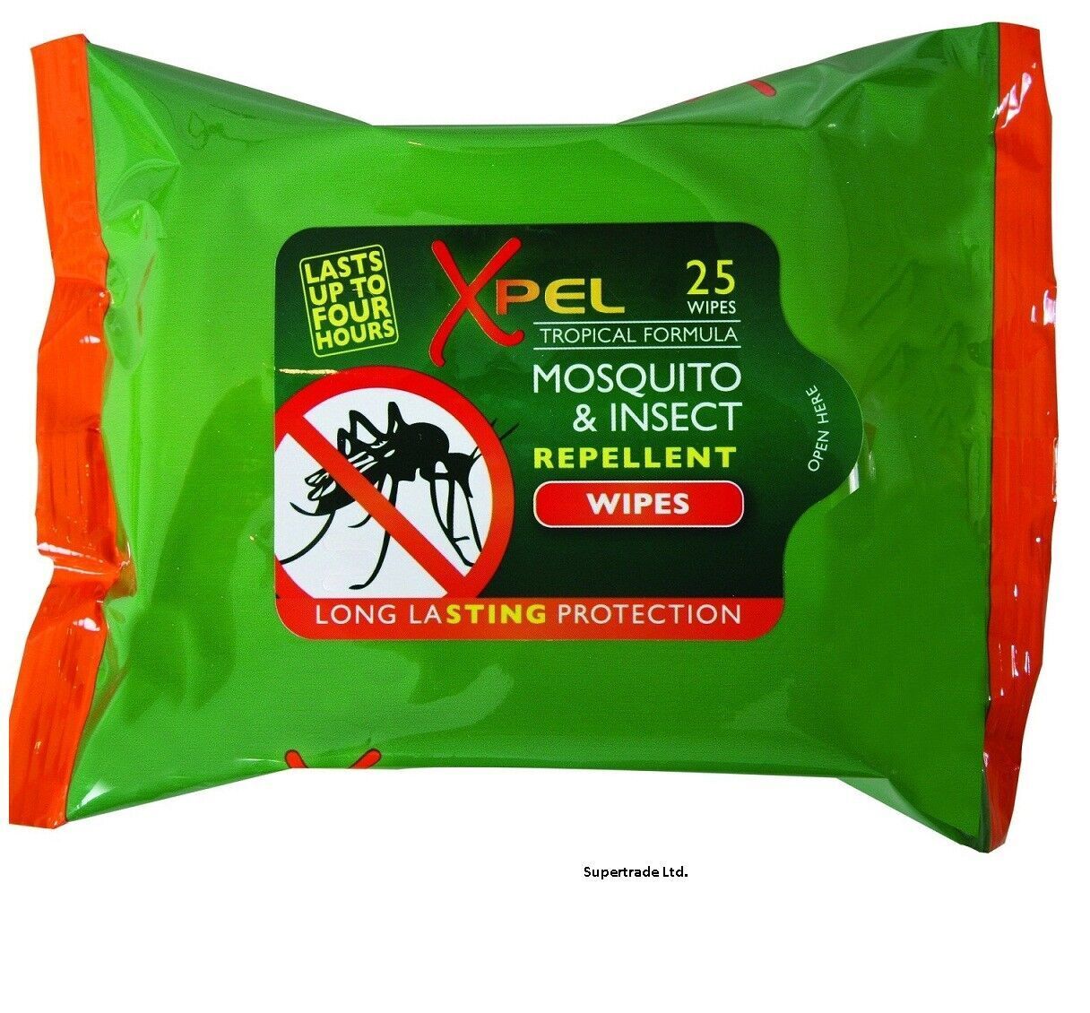 XPEL Mosquito & Insect Repellent Wipes Long Lasting Protection - 25 Wipes