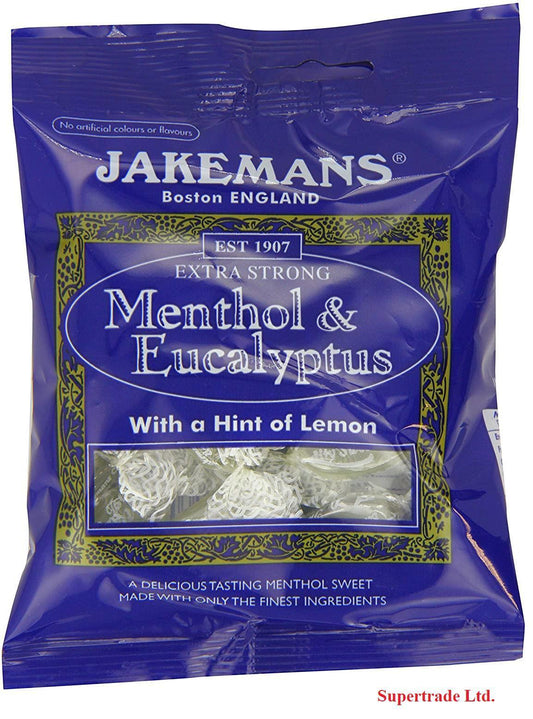 Jakemans Menthol & Eucalyptus With Hint Of Lemon Sweets Bags Lozenges - 73g X 10