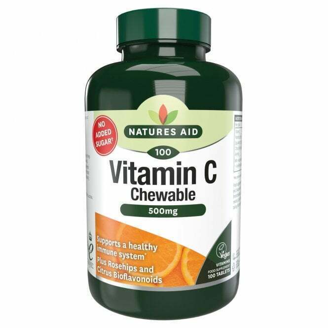 Natures Aid Vitamin C 500mg Chewable Support Healthy Immune System - 100 Tablets