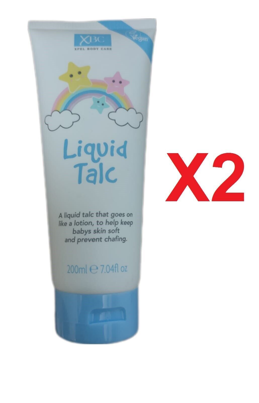 Liquid Talc 200ml XBC Xpel Body Care, for soft skin and prevent Chafting  X 2