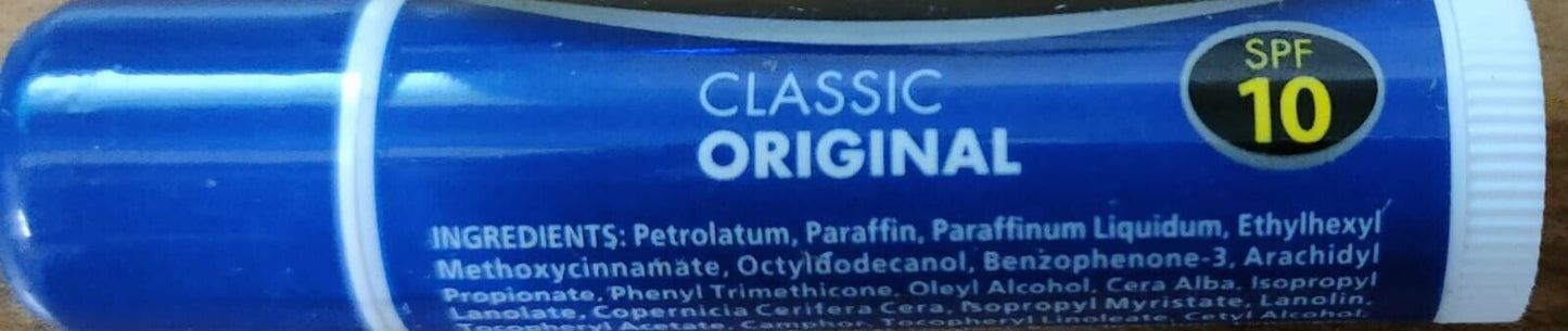 Original Classic Chapstick Lip Balm Protects & Moisturises SPF10 X 6