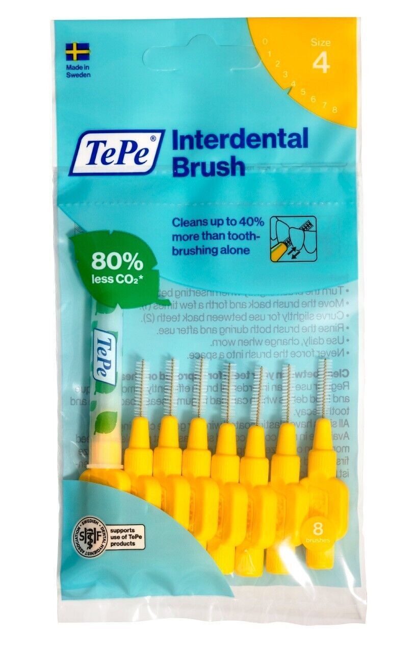 Tepe Interdental Brush, Yellow 0.7mm (8 Pieces/Packet X 3 Pack